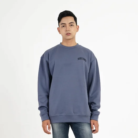 Gaya Maksimal 3Second Sweater Pria Crewneck Sweatshirt Super